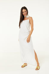 Esmee Exclusive Tie Strap Maxi Dress With Side Splits In White