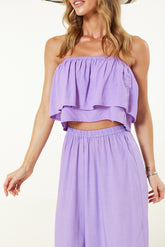 Double Layer Bandeau Top In Lilac