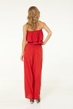 Double Layer Bandeau Top In Red