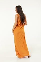 Esmee Exclusive Tie Strap Maxi Dress With Side Splits In Orange