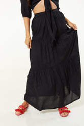 Esmee Elasticated Maxi Skirt In Black