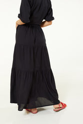 Esmee Elasticated Maxi Skirt In Black